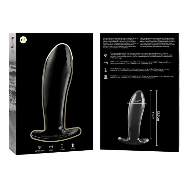 NEBULA SERIES BY IBIZA - MODELO 5 PLUG CRISTAL TRANSPARENTE 12.5 CM -O- 3.5 CM