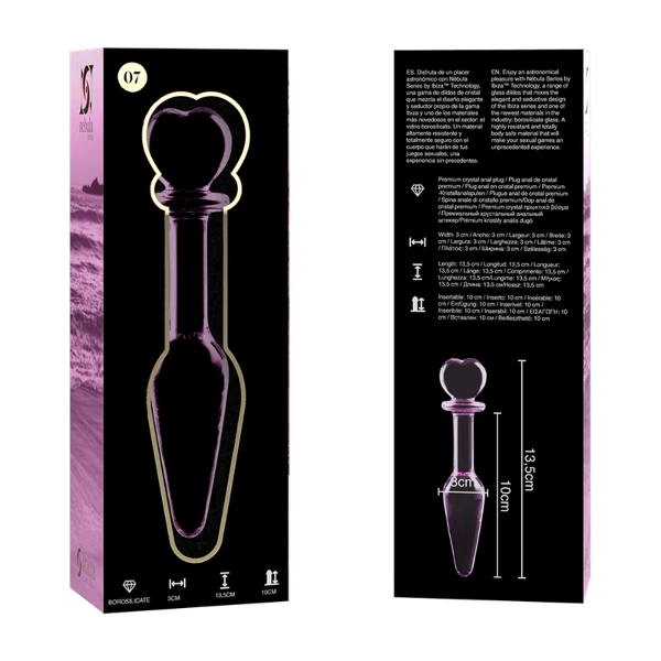 NEBULA SERIES BY IBIZA - MODELO 7 PLUG CRISTAL ROSA 13.5 CM -O- 3 CM