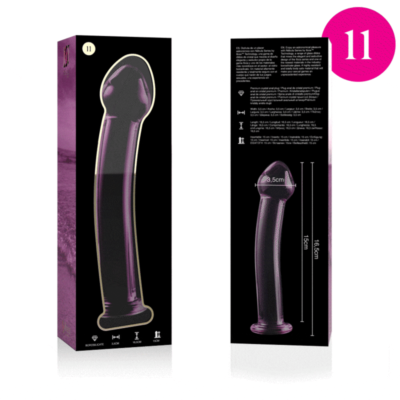 NEBULA SERIES BY IBIZA - MODELO 11 DILDO CRISTAL ROSA 16 CM -O- 3 CM