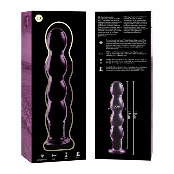 NEBULA SERIES BY IBIZA - MODELO 10 DILDO CRISTAL ROSA 16.5 CM -O- 3.5 CM
