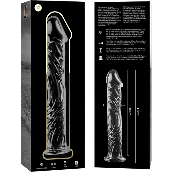 NEBULA SERIES BY IBIZA - MODELO 12 DILDO CRISTAL TRANSPARENTE 17 CM -O- 3.5 CM
