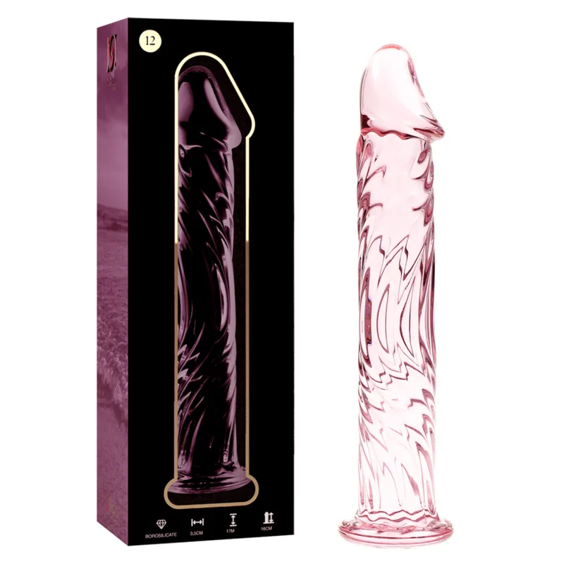 NEBULA SERIES BY IBIZA - MODELLO 12 DILDO IN VETRO BOROSILICATO ROSA 17 CM -O- 3.5 CM