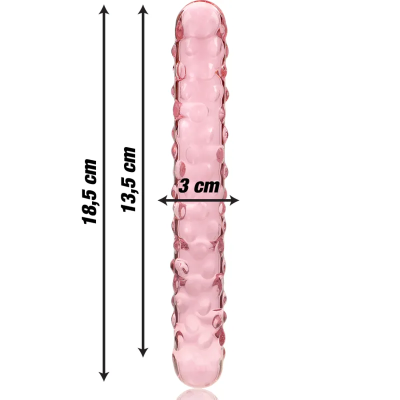 NEBULA SERIES BY IBIZA - MODELLO 15 DILDO IN VETRO BOROSILICATO ROSA 18.5 CM -O- 3 CM