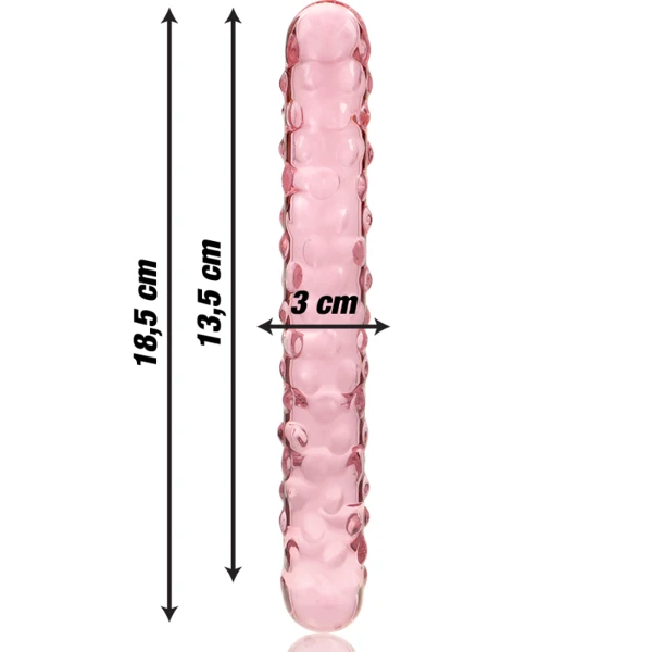 NEBULA SERIES BY IBIZA - MODELO 15 DILDO CRISTAL ROSA 18.5 CM -O- 3 CM