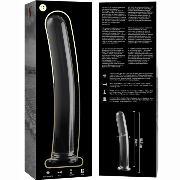 NEBULA SERIES BY IBIZA - MODELO 17 DILDO CRISTAL TRANSPARENTE 18.5 CM -O- 3 CM