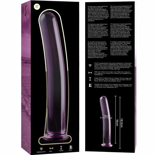 NEBULA SERIES BY IBIZA - MODELO 17 DILDO CRISTAL ROSA 18.5 CM -O- 3 CM
