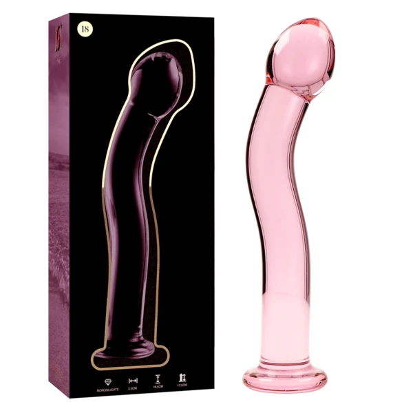 NEBULA SERIES BY IBIZA - MODELO 18 DILDO CRISTAL ROSA 18.5 CM -O- 3.5 CM