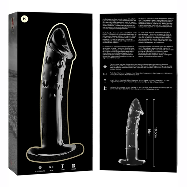 NEBULA SERIES BY IBIZA - MODELO 19 DILDO CRISTAL TRANSPARENTE 18.5 CM -O- 4 CM