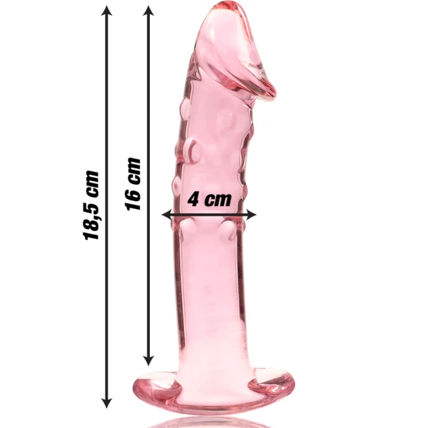 NEBULA SERIES BY IBIZA - MODELO 19 DILDO CRISTAL ROSA 18.5 CM -O- 4 CM