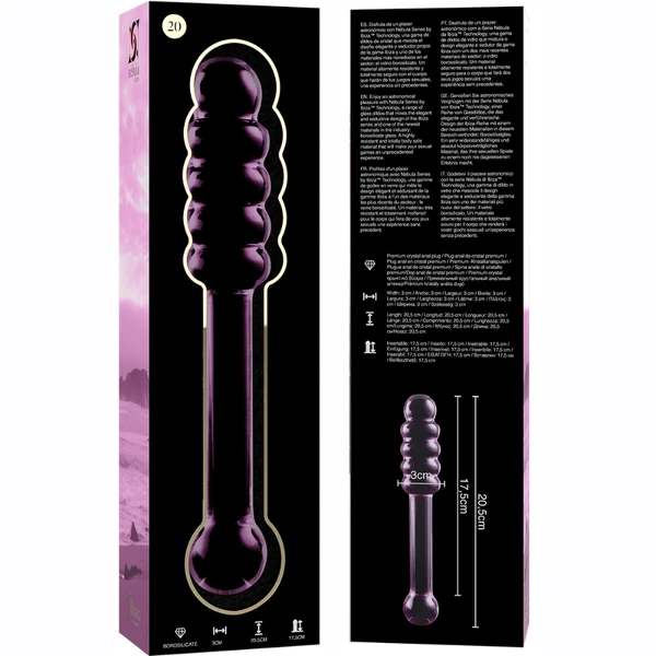 NEBULA SERIES BY IBIZA - MODELO 20 DILDO CRISTAL ROSA 20.5 CM -O- 3 CM