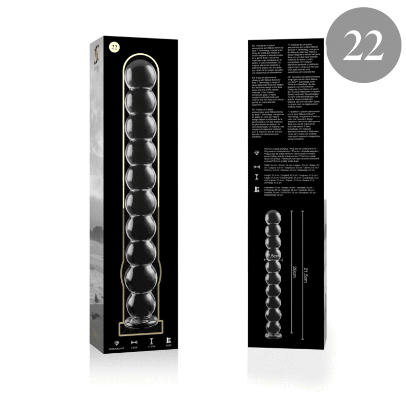 NEBULA SERIES BY IBIZA - MODELO 22 DILDO CRISTAL TRANSPARENTE 21.5 CM -O- 2.5 CM