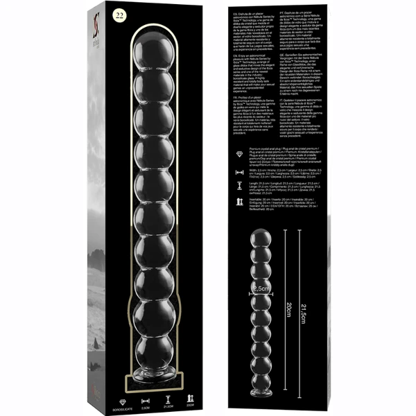 NEBULA SERIES BY IBIZA - MODELO 22 DILDO CRISTAL TRANSPARENTE 21.5 CM -O- 2.5 CM