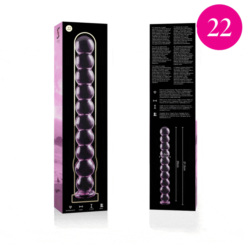 NEBULA SERIES BY IBIZA - MODELO 22 DILDO CRISTAL ROSA 21.5 CM -O- 2.5 CM