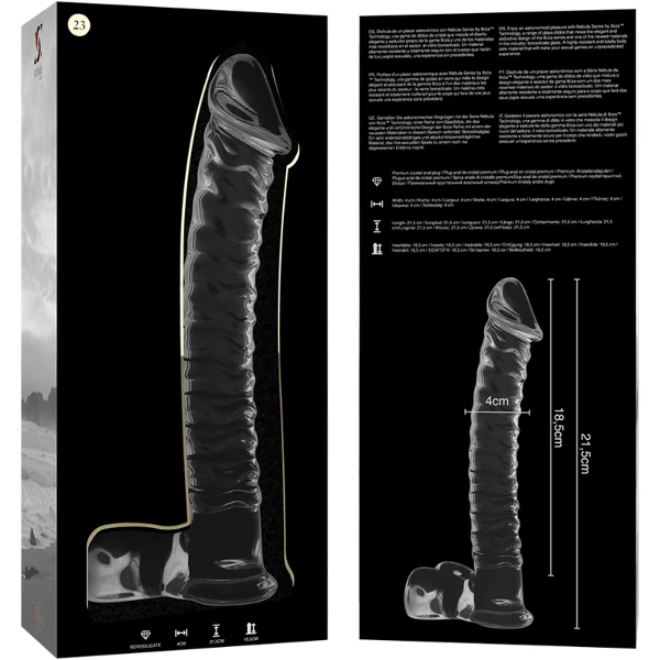 NEBULA SERIES BY IBIZA - MODELO 23 DILDO CRISTAL TRANSPARENTE 21.5 CM -O- 4 CM