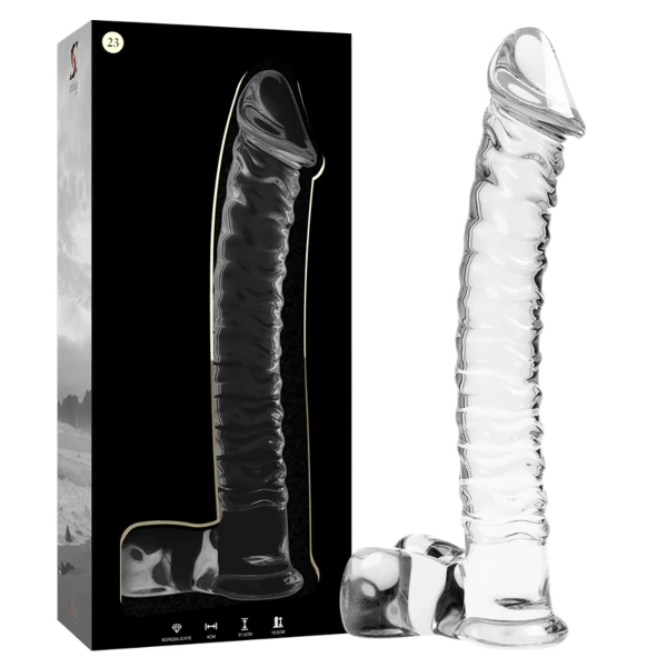 NEBULA SERIES BY IBIZA - MODELO 23 DILDO CRISTAL TRANSPARENTE 21.5 CM -O- 4 CM