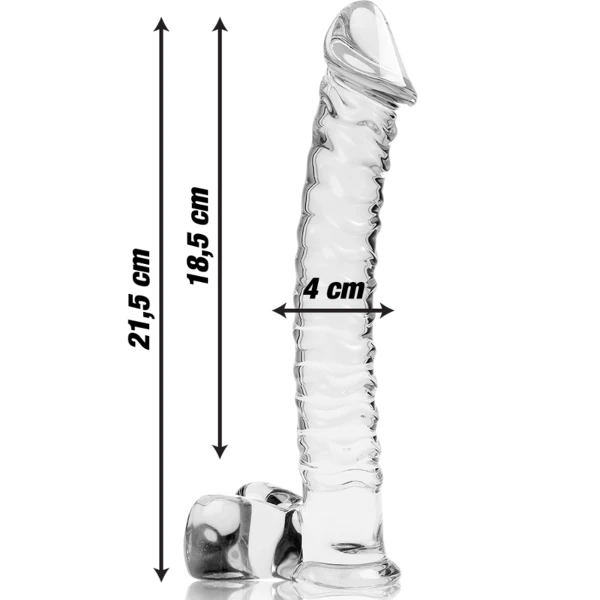 NEBULA SERIES BY IBIZA - MODELO 23 DILDO CRISTAL TRANSPARENTE 21.5 CM -O- 4 CM