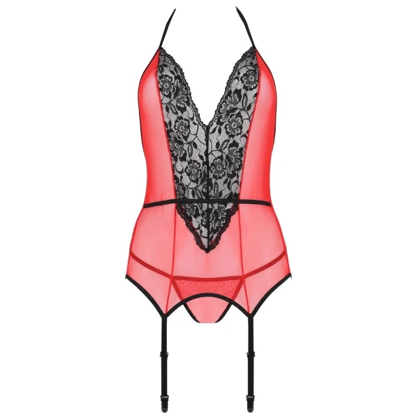 PASSION - PEONIA CORSET EROTIC LINE ROJO L/XL