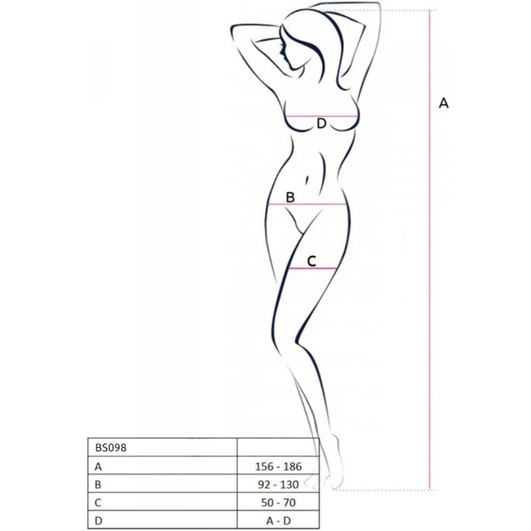 PASSION - BS098 BODYSTOCKING BIANCO TAGLIA UNICA