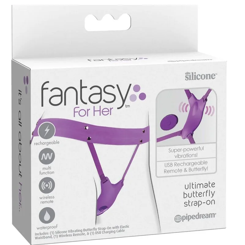 FANTASY FOR HER - PETTORINA CON FARFALLA VIBRANTE, RICARICABILE E TELECOMANDO VIOLA