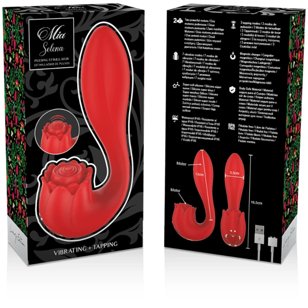 MIA -  SELENA STIMOLATORE VIBRANTE + TAPPING ROSSO