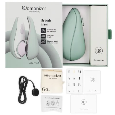 WOMANIZER - LIBERTY 2 STIMOLATORE CLITORIDEO E ASPIRAZIONE VERDE CHIARO