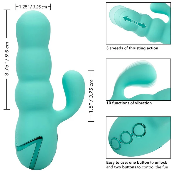 CALEXOTICS - VIBRATORE DEL MAR DIVA RABBIR AQUA GREEN DI CALIFORNIA DREAMING