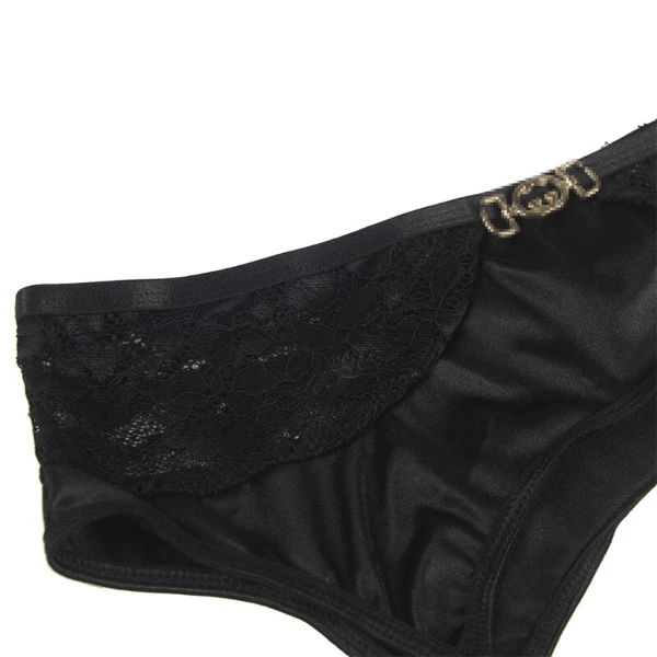 SUBBLIME - SET 3 PEZZI REGGISENO + PERIZOMA + GIARRETTIERA IN PIZZO NERO L/XL