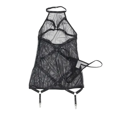 SUBLLIME - ABITO TRASPARENTE CON SCOLLO ALLACQUA NERO L/XL