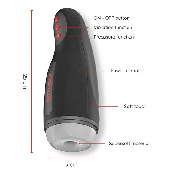 ONINDER - SEOUL MASTURBADOR MASCULINO DE COMPRESIÓN Y VIBRACIÓN - APP GRATUITA