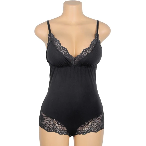 SUBBLIME - ORSACCHIOTTO CON DETTAGLI IN PIZZO FLOREALE NERO L/XL