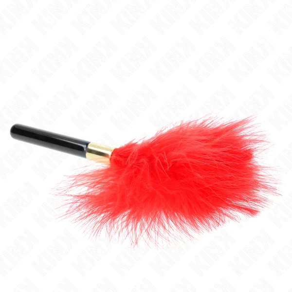 KINK - PLUMAS PARA COSQUILLAS METAL DORADO ROJO 18 CM