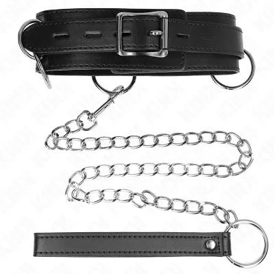 KINK - COLLAR CON CORREA 80 CM ESCLAVITUD 3 ANILLOS 53 X 5 CM