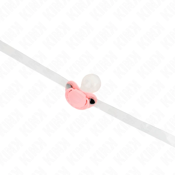 KINK - MORDAZA FORMA CHUPETE 5.5 x 4 CM ROSA AJUSTABLE 43-60 CM