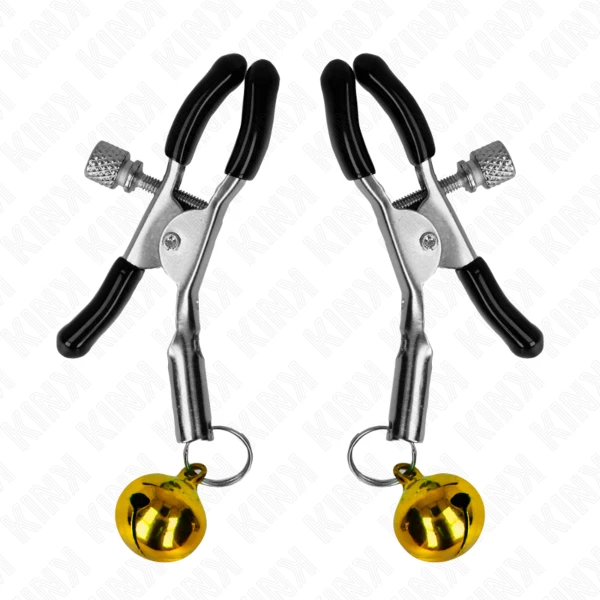 KINK - PINZAS PARA PEZONES CON CAMPANILLA DORADA 6 CM