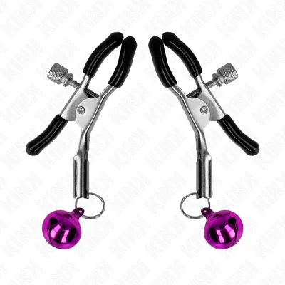 KINK - PINZAS PARA PEZONES CON CAMPANILLA VIOLETA 6 CM
