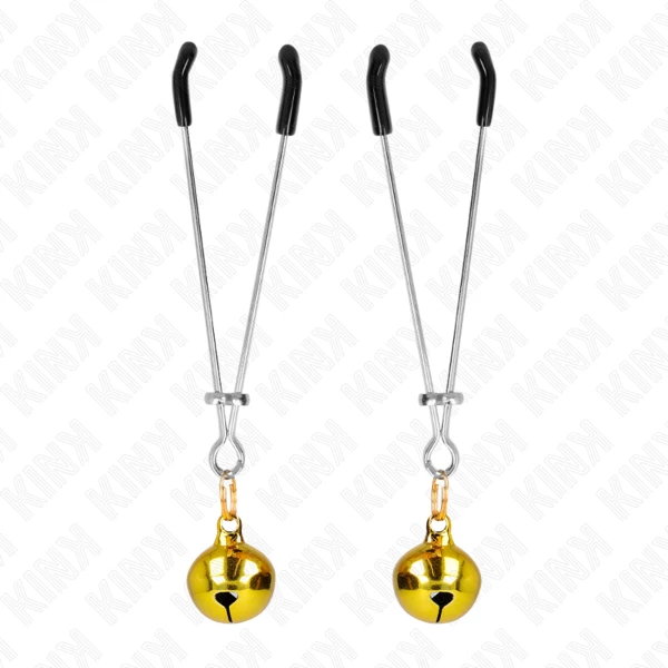 KINK - PINZAS PARA PEZONES FINA CON CASCABEL DORADO 7 CM