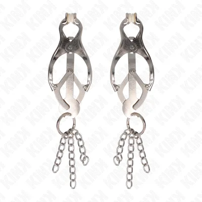 KINK - PINZAS PARA PEZONES ESTILO JAPONÉS CON CADENAS PLATEADO