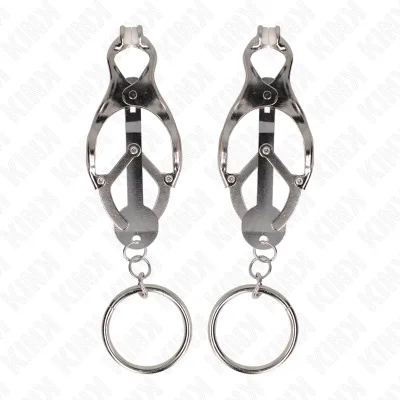 KINK - PINZAS PARA PEZONES ESTILO JAPONÉS CON AROS PLATEADO