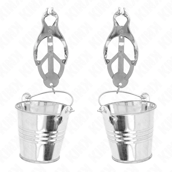 KINK - PINZAS PARA PEZONES ESTILO JAPONÉS CON CUBOS PLATEADO