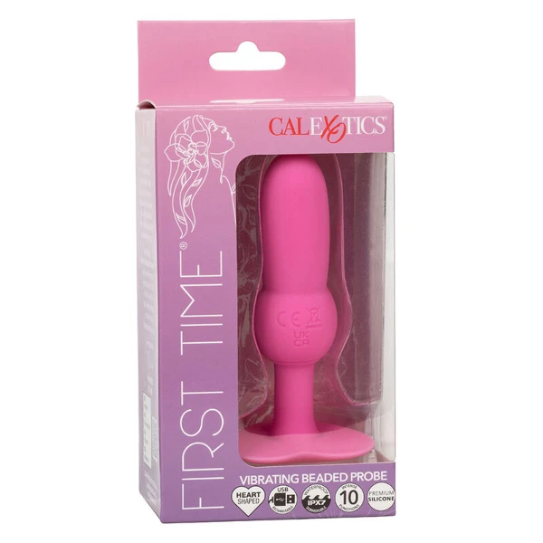 CALEXOTICS - FIRST TIME PLUG ANALE SONDA PERLINE 10 VIBRAZIONI ROSA