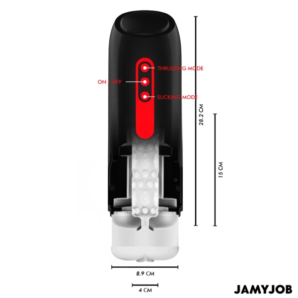 JAMYJOB - MASTURBATORE VAGINALE AUTOMATICO PHANTOM 5 MODALITÀ DI ASPIRAZIONE E SPINTA