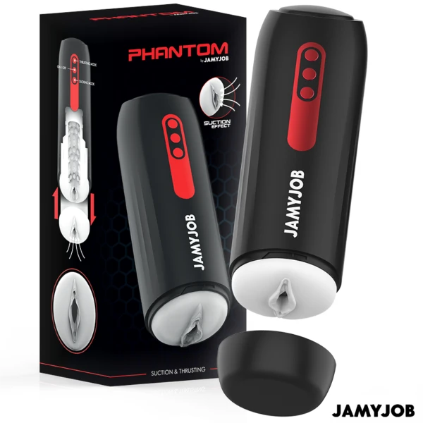JAMYJOB - MASTURBATORE VAGINALE AUTOMATICO PHANTOM 5 MODALITÀ DI ASPIRAZIONE E SPINTA