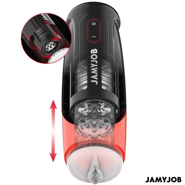 JAMYJOB - STORM MASTURBATORE VAGINALE AUTOMATICO CON 10 MODALITÀ, ROTAZIONE E SPINTA