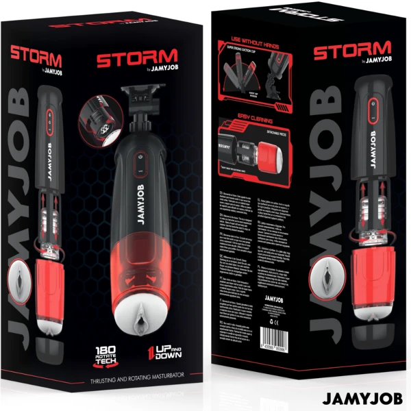 JAMYJOB - STORM MASTURBATORE VAGINALE AUTOMATICO CON 10 MODALITÀ, ROTAZIONE E SPINTA
