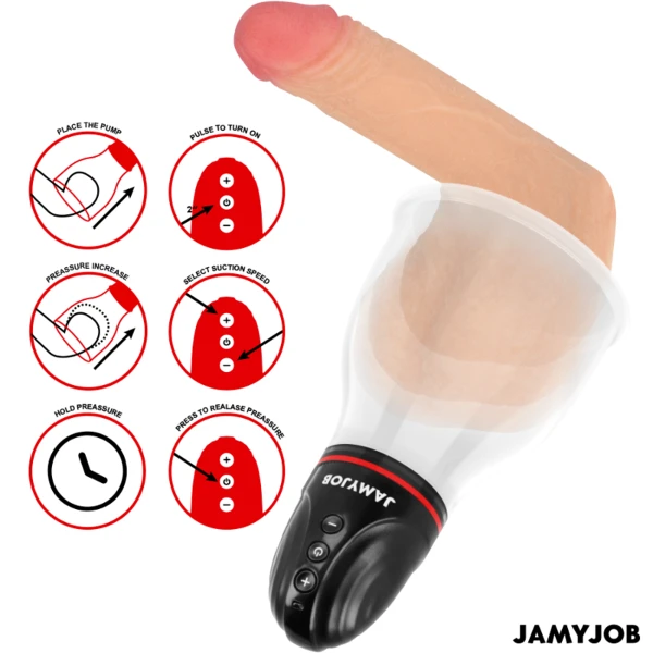 JAMYJOB - POMPA AUTOMATICA PER TESTICOLI XPAND LITE 3 LIVELLI DI ASPIRAZIONE GRIGIA