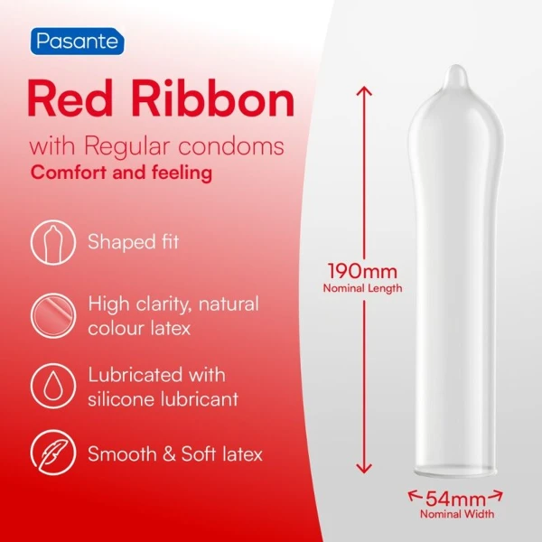 PASANTE - RED RIBBON NATURELLE SHAPED FIT CONDOMS 54 MM 144 UNITÀ