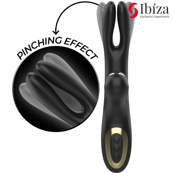 IBIZA - DOPPIO VIBRATORE BLOCCAGGIO NERO