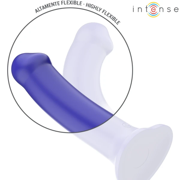 INTENSE - VIBRATORE VICTORIA CON VENTOSA 10 VIBRAZIONI BLU SCURO TELECOMANDO