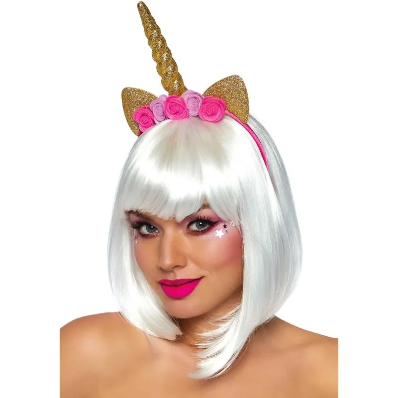 LEG AVENUE - DIADEMA DE UNICORNIO CON FLORES DORADO