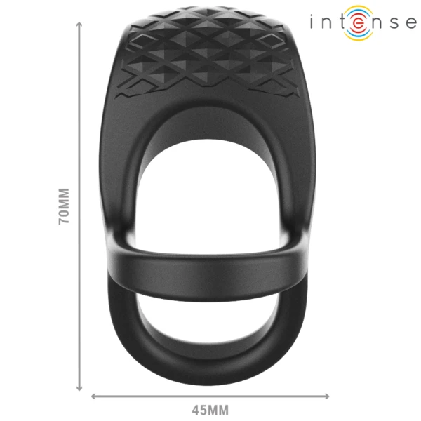 INTENSE - ALEX VIBRATORE DOPPIO ANELLO PER PENE 10 VIBRAZIONI NERO